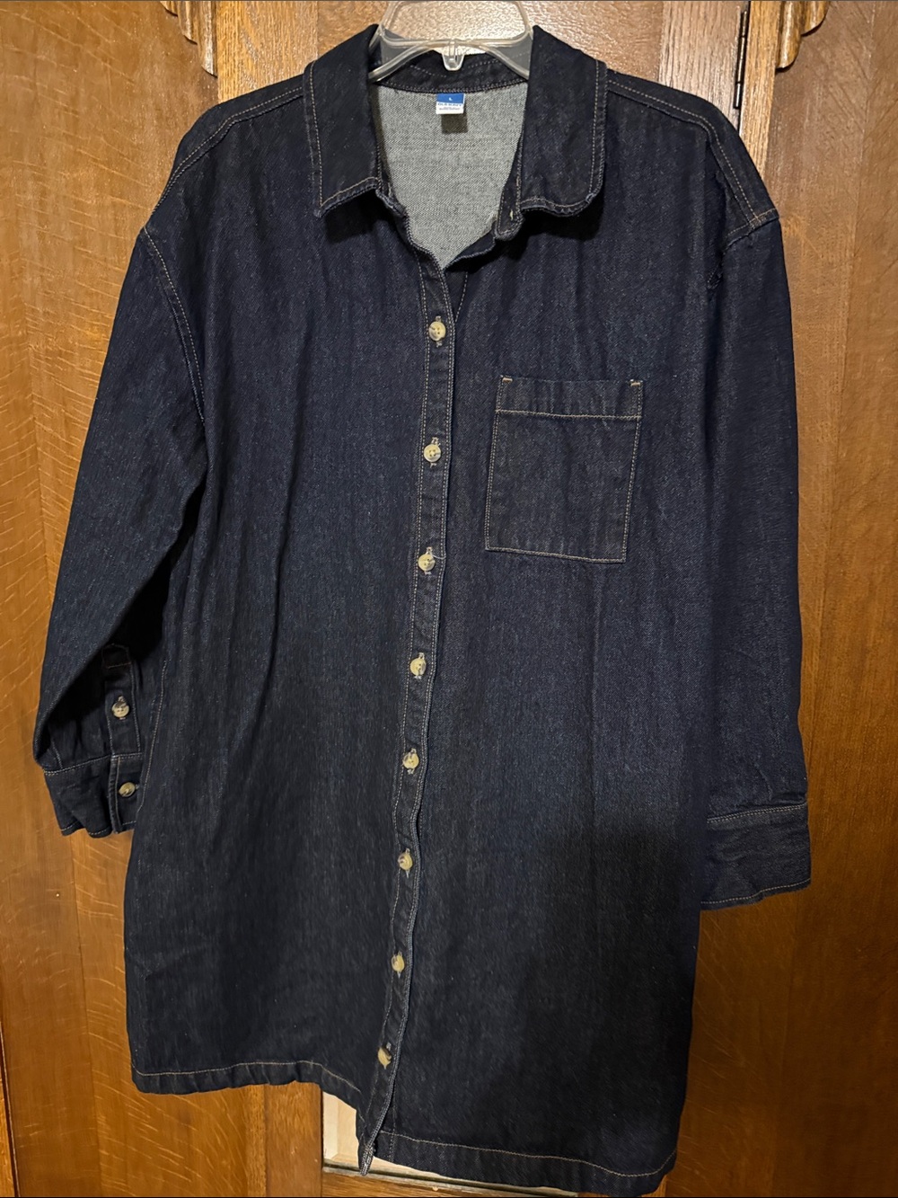 Old Navy Dark Indigo Denim Button-Down Dress, L, NWOT - Picture 1 of 7